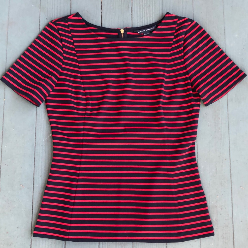 Banana Republic Striped Short Sleeve Top